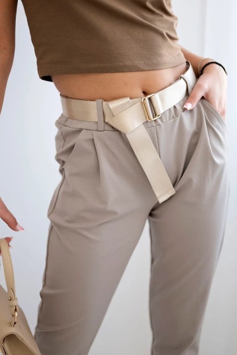 Spodnie Punto z paskiem fango