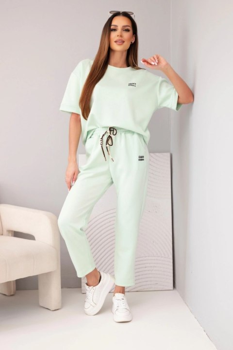Miętowy komplet damski wiskozowy masełko