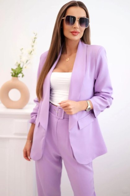 Komplet elegancki marynarki ze spodniami jasny fioletowy