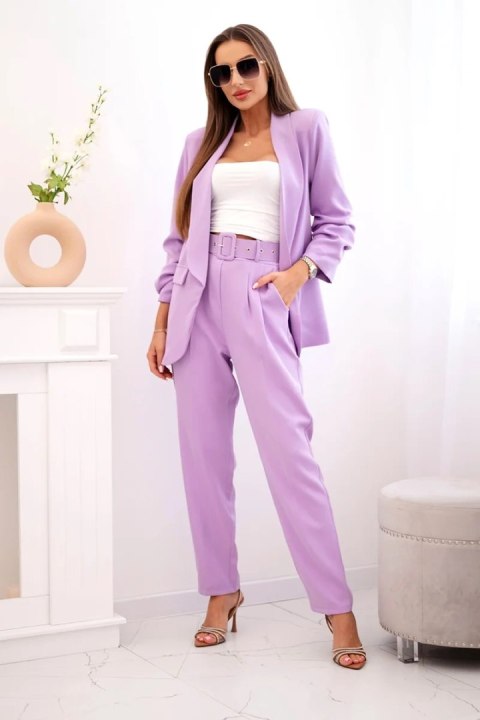 Komplet elegancki marynarki ze spodniami jasny fioletowy