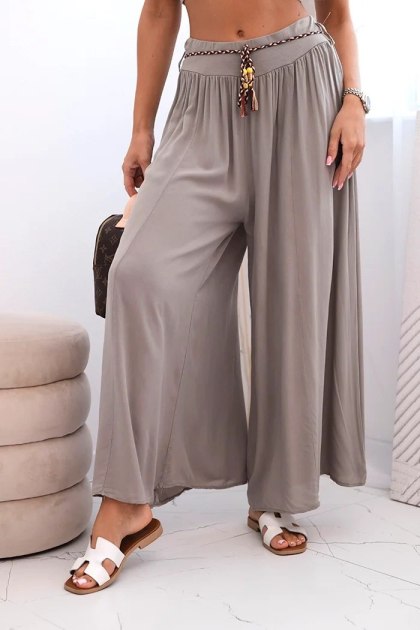 Spodnie damskie z wiskozy z szeroką nogawką fango