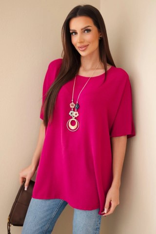 Bluzka oversize z wisiorkiem ciemno fioletowa