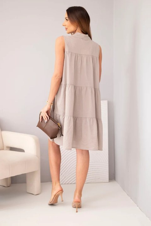 Sukienka damska bawełniana koszulowa bez rękawów z guzikami fango