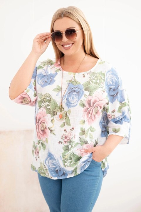 Biała bluzka damska Plus Size bawełniana