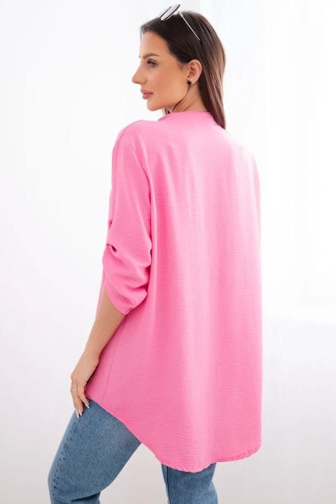 Bluzka z dłuższym tyłem różowa