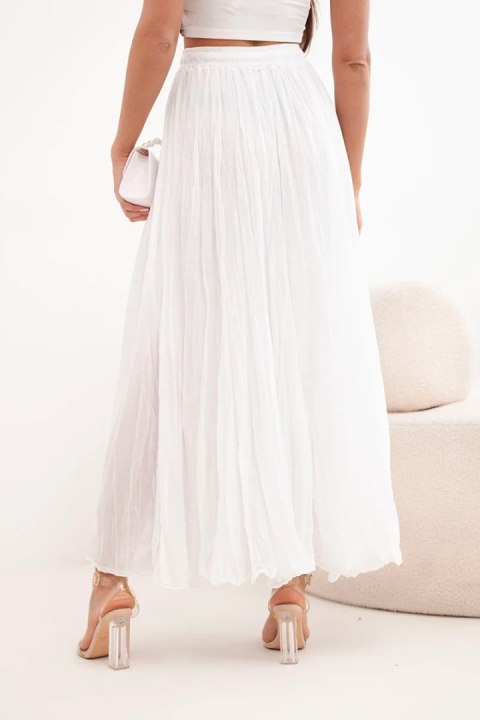 Spódnica damska maxi bawełniana z gumką w pasie biała