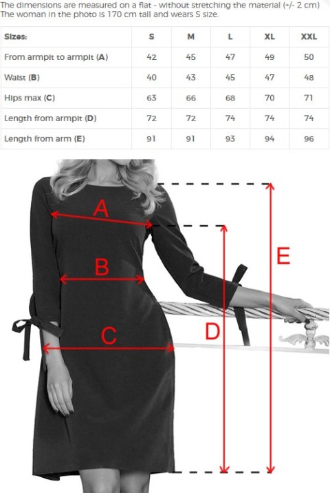 195-12 ALICE Trapezowa sukienka mini z kokardą i wiązanymi rękawami - beżowa