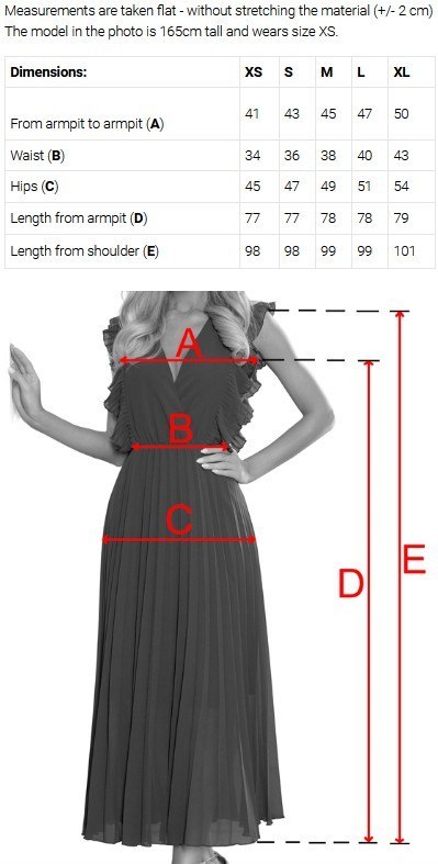 479-12 NINA elegancka sukienka z kopertowym dekoltem, rękawkiem i paskiem - błękit królewski