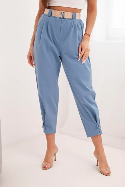 Spodnie Summer Punto z zapięciem na nogawkach jeansowe