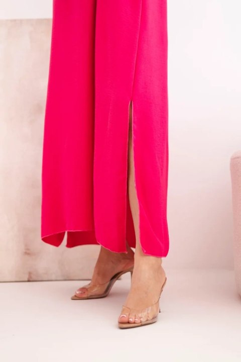 Sukienka długa na ramiączka fuksja