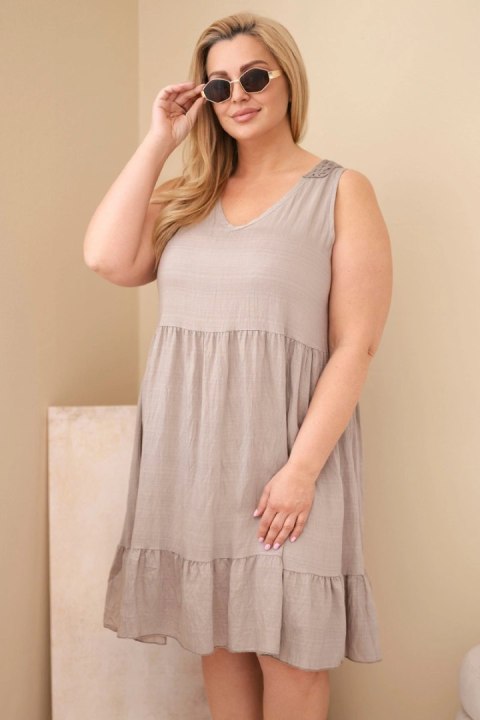 Sukienka damska Plus Size wiskozowa z koronką bez rękawów fango
