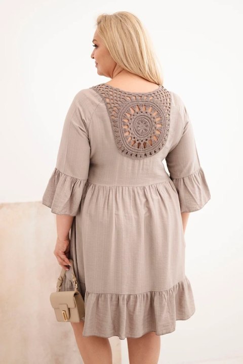 Sukienka damska Plus Size wiskozowa z ażurowym zdobieniem fango