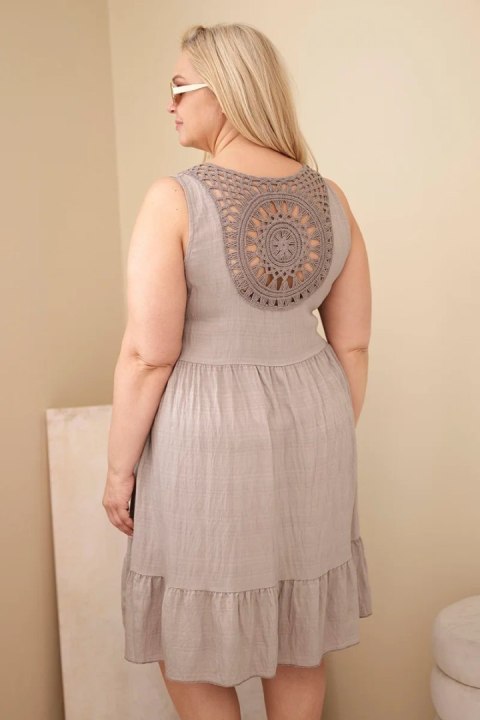 Sukienka damska Plus Size wiskozowa z koronką bez rękawów fango