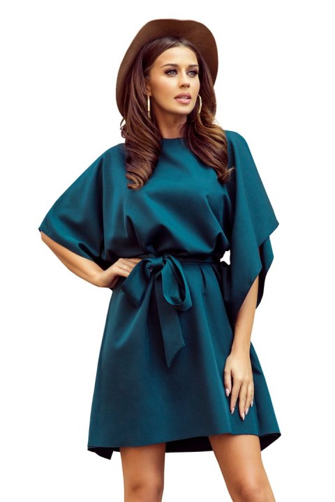 287-2 SOFIA Sukienka motyl - ZIELEŃ BUTELKOWA - L/XL