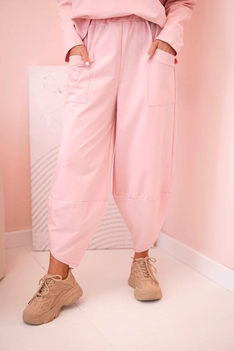 Komplet new punto bluza + spodnie pudrowy róż