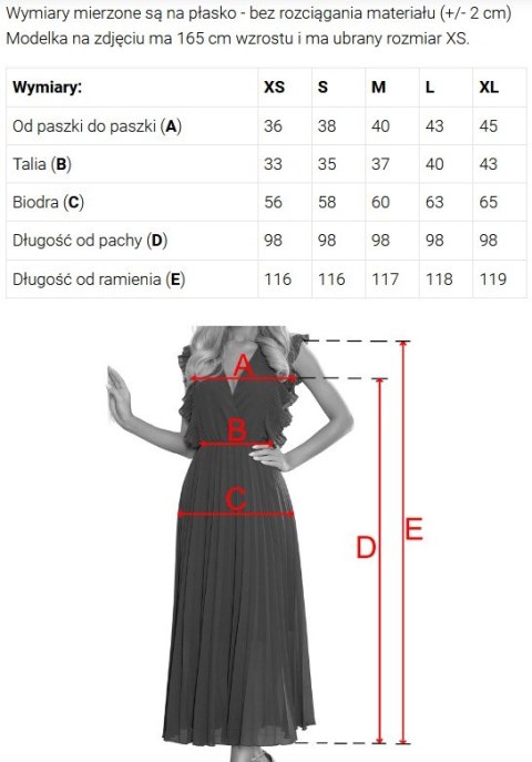 675-1 Rozkloszowana sukienka midi z kopertowym dekoltem i brokatowym połyskiem - błękitna - XS