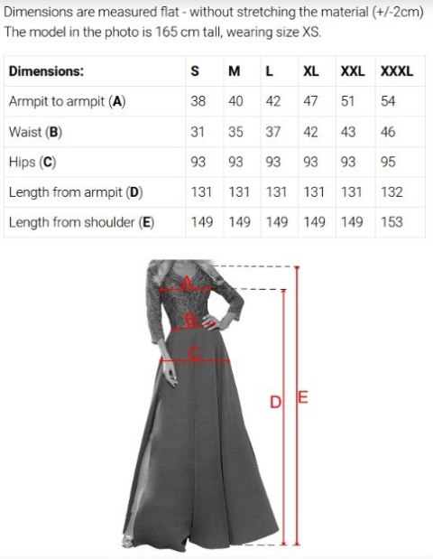 309-15 AMBER elegancka długa koronkowa suknia z dekoltem - błękitna - L
