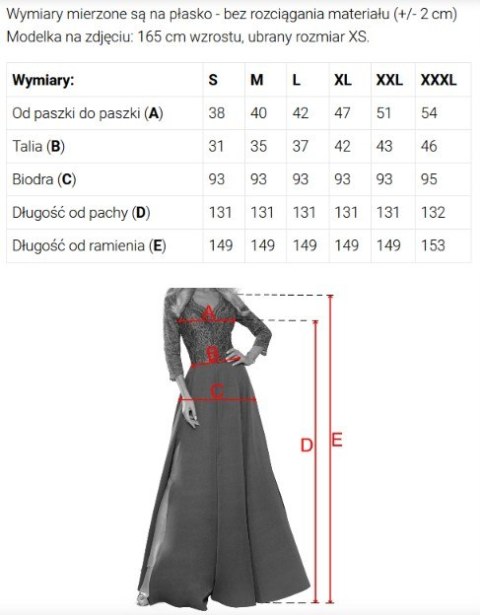 309-15 AMBER elegancka długa koronkowa suknia z dekoltem - błękitna - S