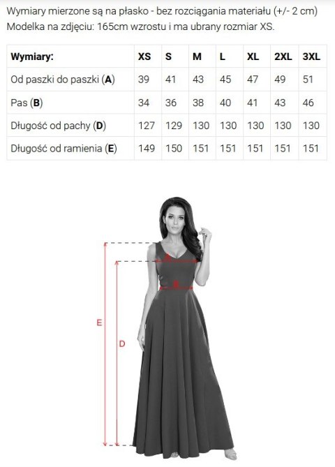 411-6 CRYSTAL połyskująca długa suknia z dekoltem - BRUDNY RÓŻ - M