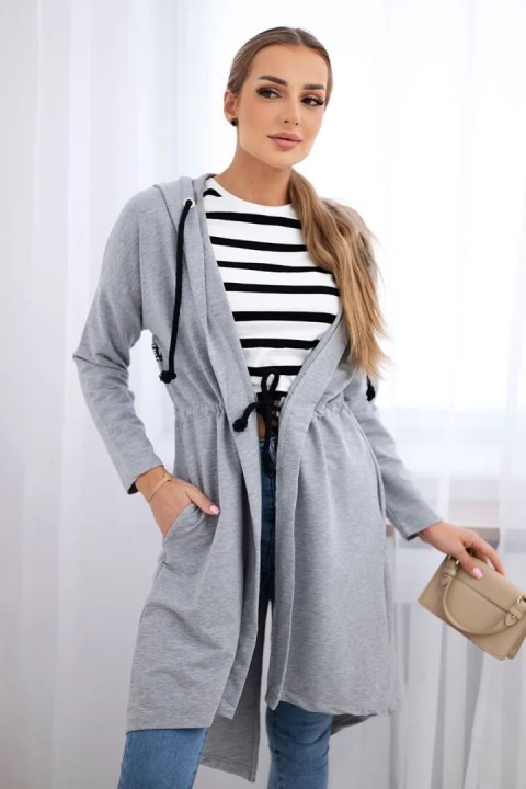 Narzutka z dłuższym tyłem szara