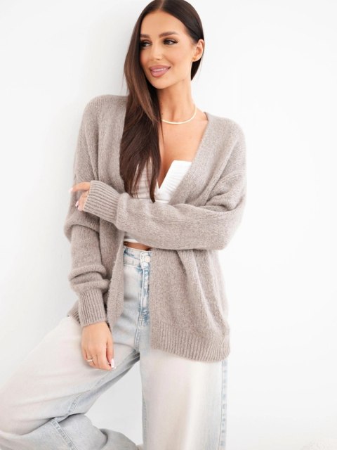Sweter damski z alpaką bez zapięcia i długim rękawem fango
