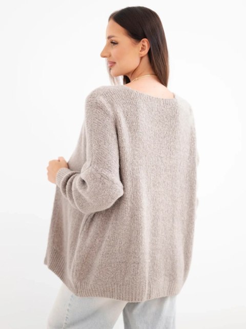 Sweter damski z alpaką bez zapięcia i długim rękawem fango