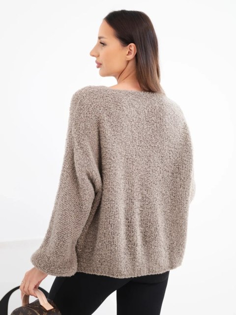 Sweter damski z wełną zapinany na guziki z dekoltem V fango