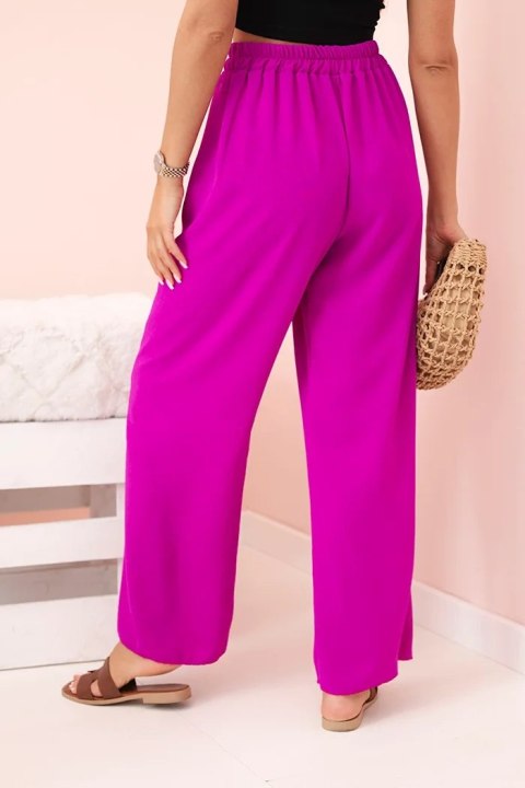 Spodnie z szeroką nogawką ciemno fioletowe