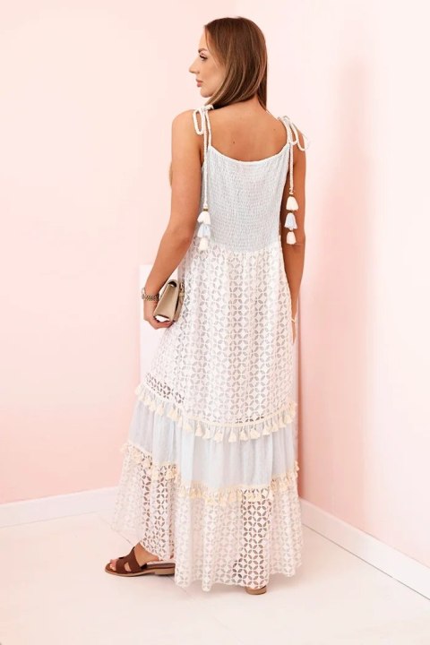 Sukienka damska boho na ramiączkach niebieska