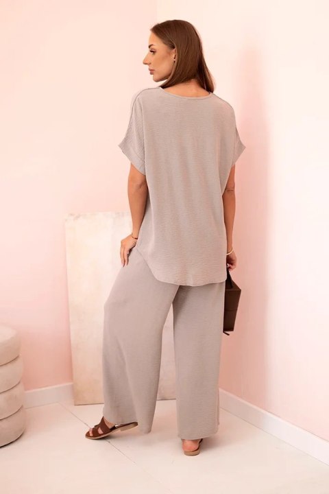 Komplet z naszyjnikiem bluzka + spodnie fango