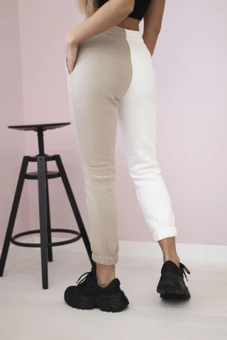 Spodnie damska dresowe z napisem QUEEN beżowe