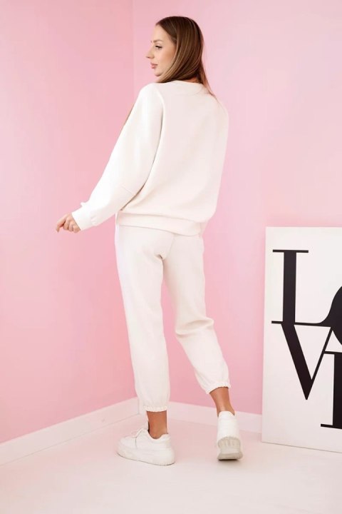 Komplet bluza + spodnie masełko jasny beżowy