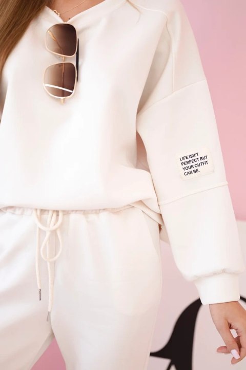 Komplet bluza + spodnie masełko jasny beżowy