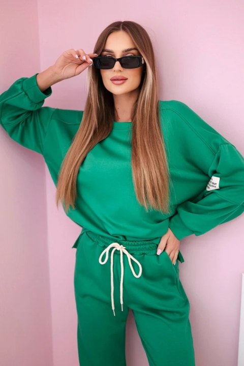 Komplet bluza + spodnie masełko zielony