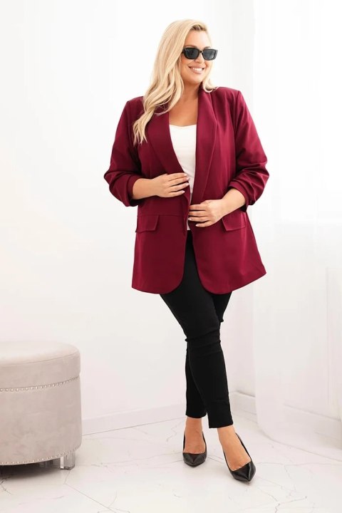 Bordowa marynarka damska Plus Size