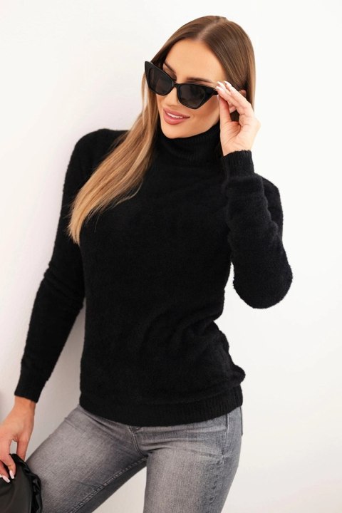 Sweter damski alpaka z golfem czarny