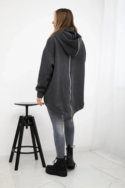 Bluza ocieplana z suwakiem z tyłu grafitowa