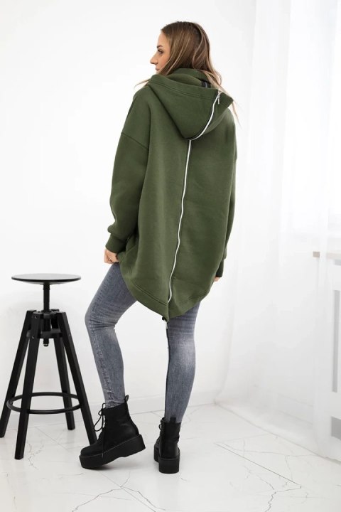 Bluza ocieplana z suwakiem z tyłu khaki