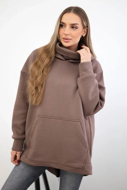 Bluza ocieplana z suwakiem z tyłu mocca