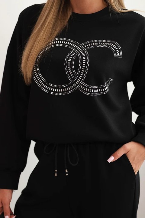 Czarny komplet damski z wiskozy