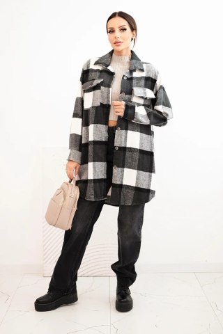 Koszula damska w kratę grafitowa