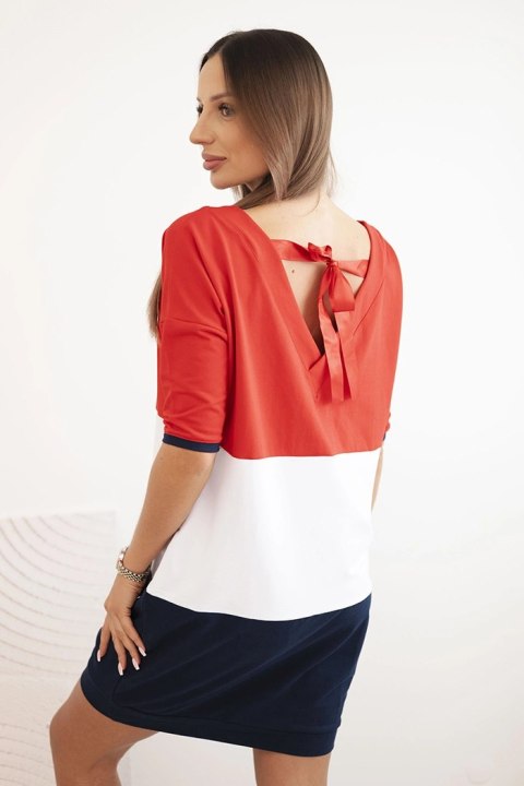 Sukienka damska z wiązanie na plecach czerwona