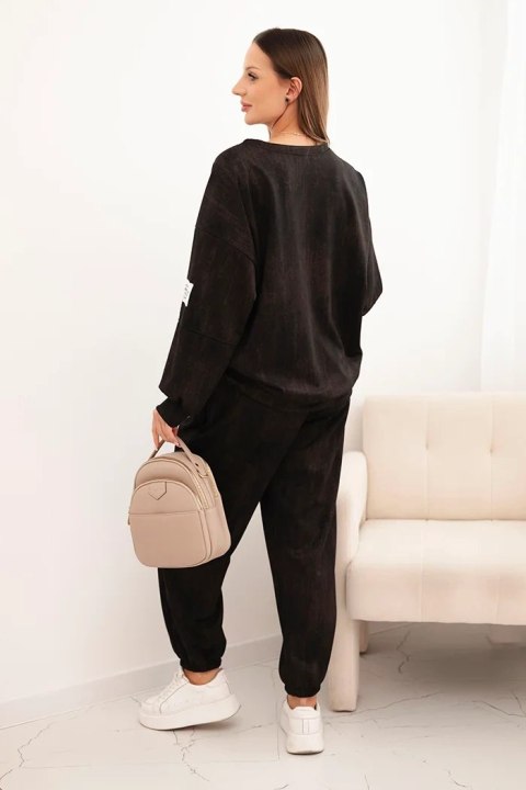 Czarny komplet dresowy damski oversize