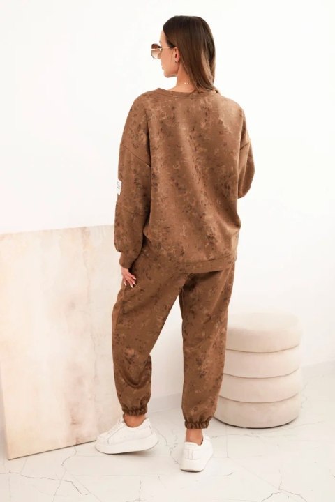 Camelowy komplet dresowy damski oversize