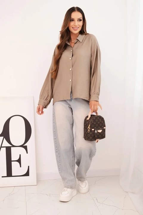 Koszula damska elegancka z wiskozy z ozdobnymi guzikami fango