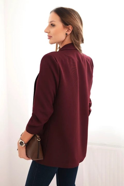 Śliwkowa marynarka damska bez zapięcia z podszewką S/M