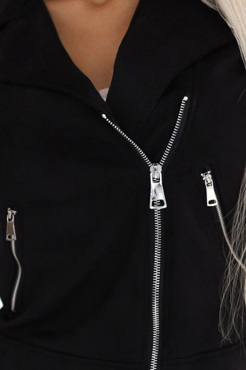 Czarna zamszowa ramoneska damska