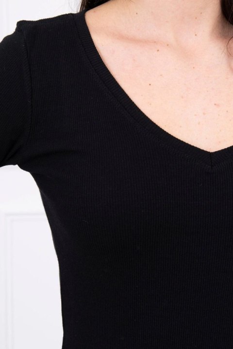 Sukienka dopasowana z dekoltem czarna