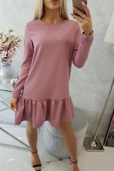 Sukienka z falbaną ciemny róż