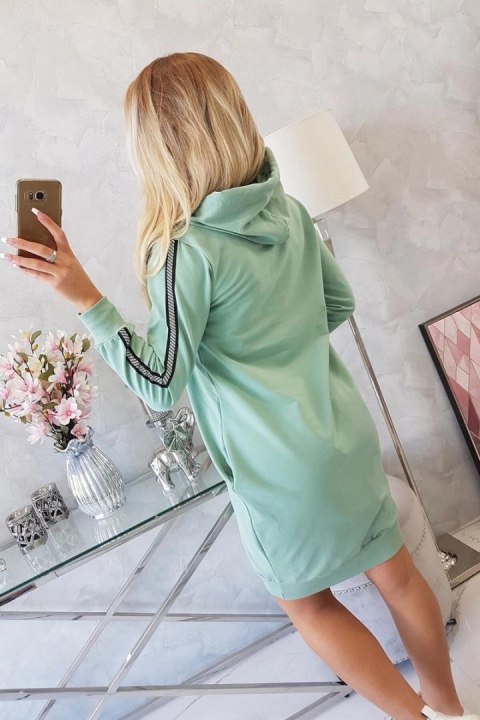 Sukienka z odblaskowym nadrukiem ciemno miętowa